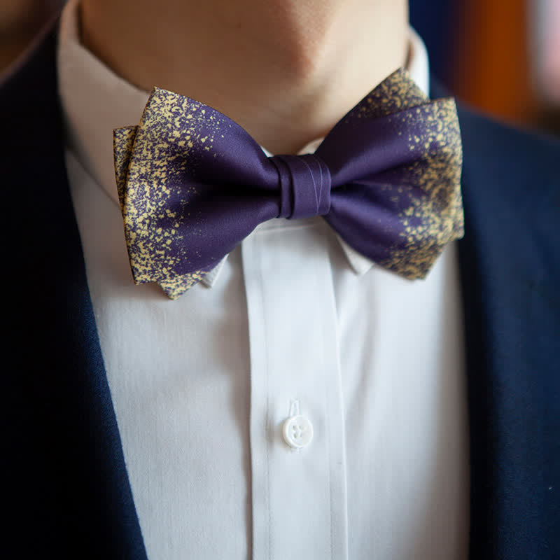 Men's Violet Resplendent Night Sky Bow Tie - image 1