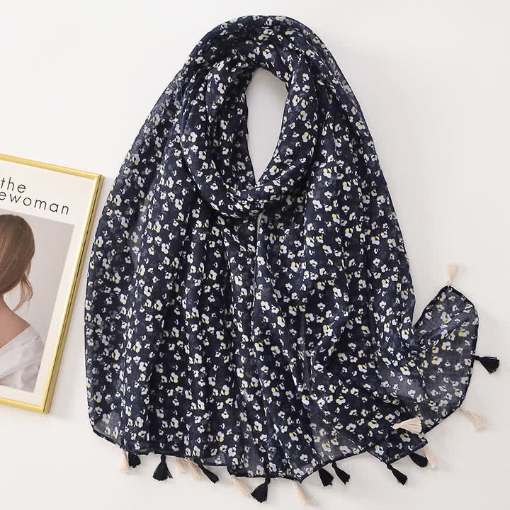 Women's Thin Lovely Butterfly Floral Tassel Scarf - Style #8 - image 13