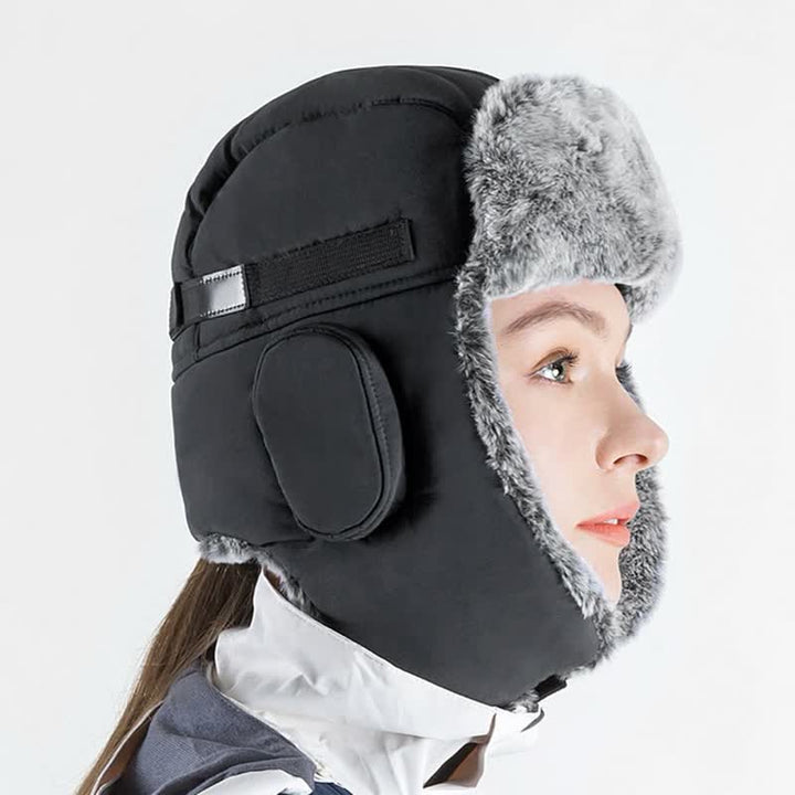 Unisex Outdooor Aviator Cap Faux Fur Trapper Hat Set - image 3