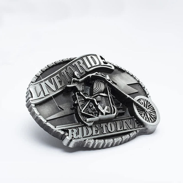 Men's Skeleton Motorcyclist Skull Leather Belt - image 8