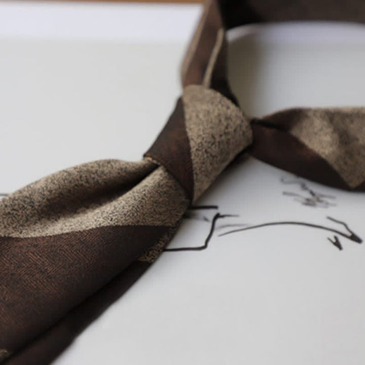 Men's Color Blocking Striped Necktie - image 3