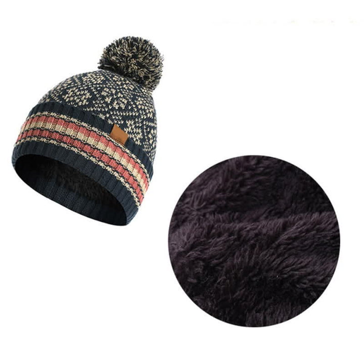 3Pcs Unisex Snowflake Hat Scarf Touchscreen Gloves Set - image 7