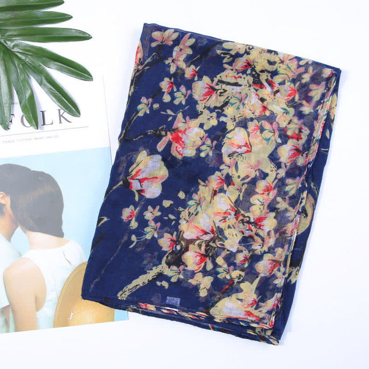 Women's Lightweight Blooming Floral Birds Scarf - image 13