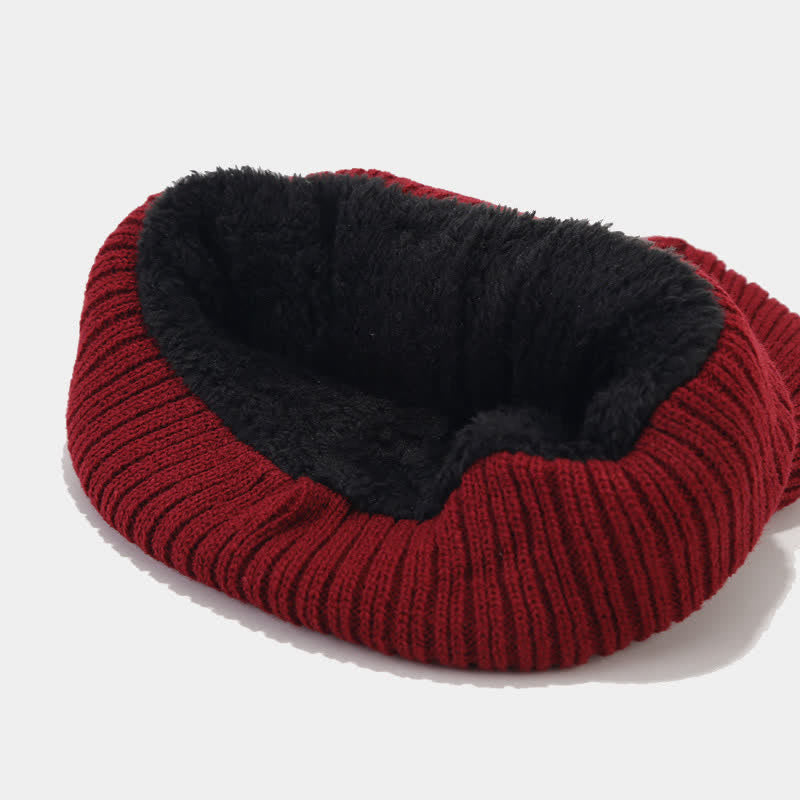 3Pcs Unisex Solid Color Twill Hat Scarf Gloves Set - image 6