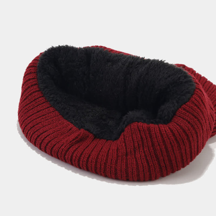 3Pcs Unisex Solid Color Twill Hat Scarf Gloves Set - image 6