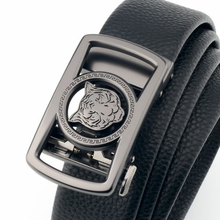 Men's DIY Tiger Head Automatic Buckle Leather Belt - image 4
