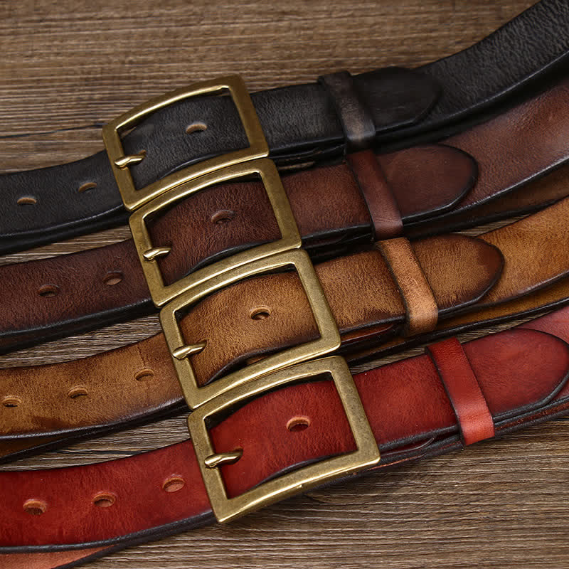 Men's Vintage Distressed Wrinkle Belt - image 1