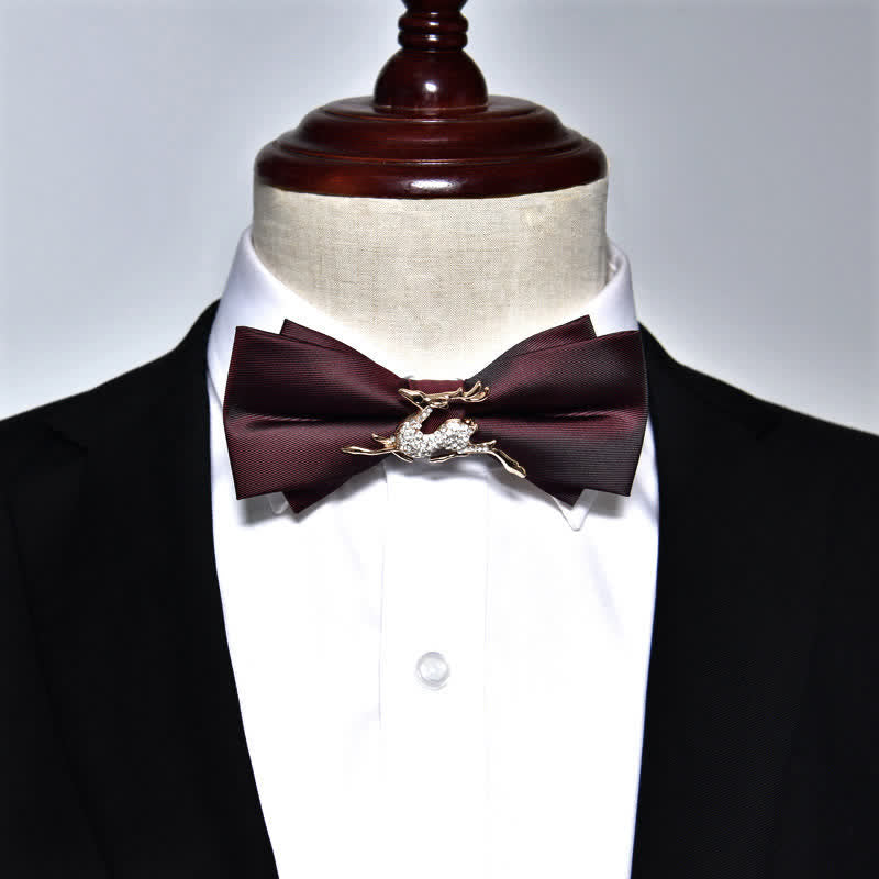 Men's Rhinestone Metal Matte Bow Tie - image 1