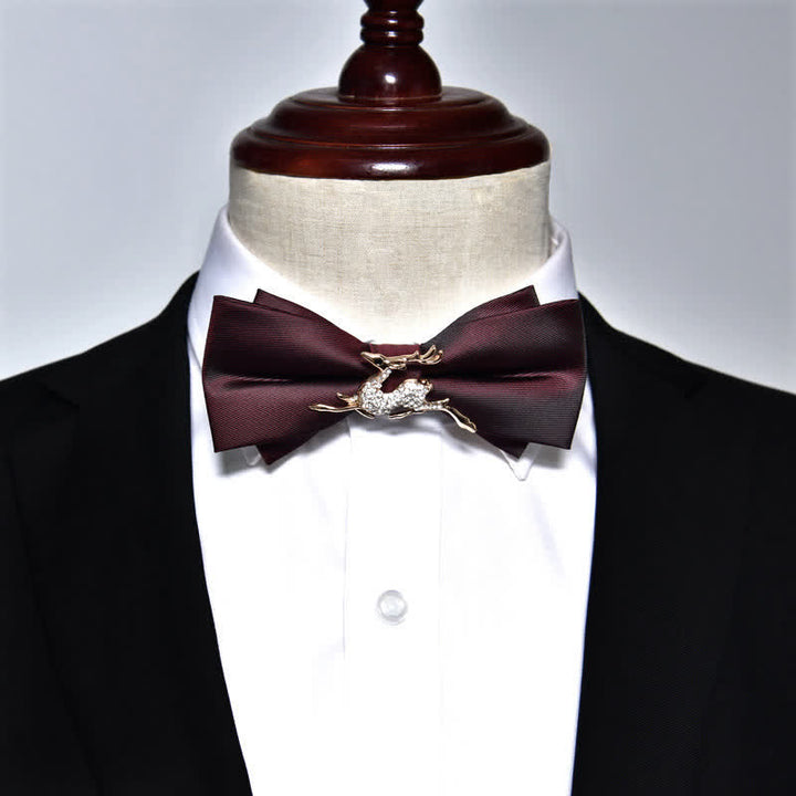 Men's Rhinestone Metal Matte Bow Tie - image 1
