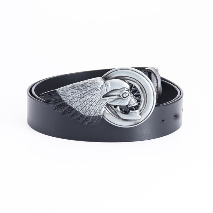 Men's Gothic Eagle Skull Leather Belt - image 8