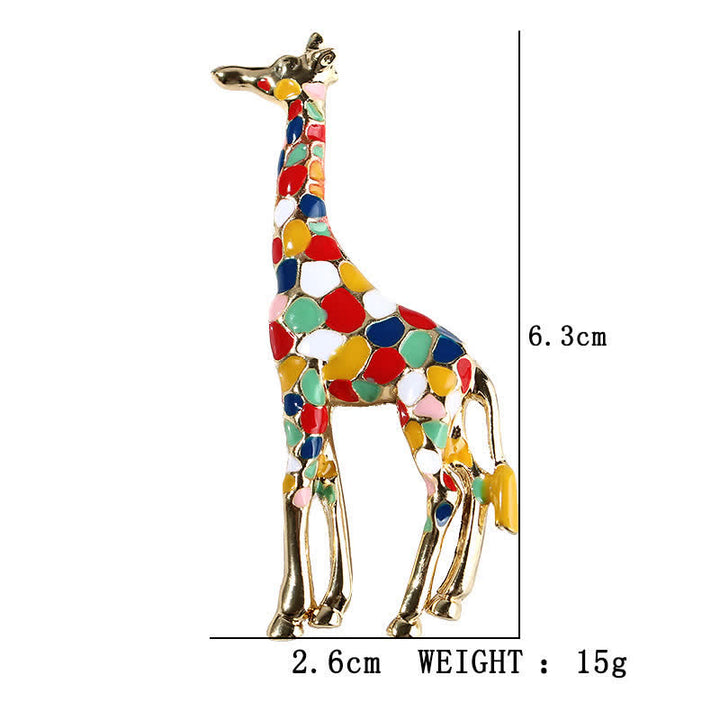 Women's Cartoon Glossy Enamel Giraffe Brooch - image 5