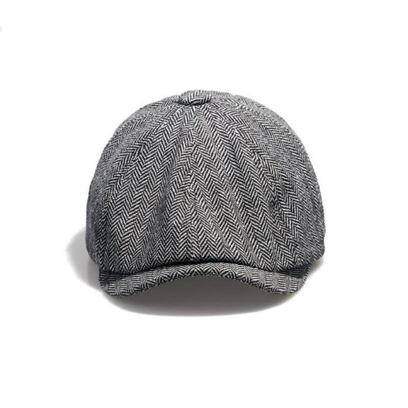 Men's Gentleman Herringbone Pattern Octagonal Beret Cap - image 6