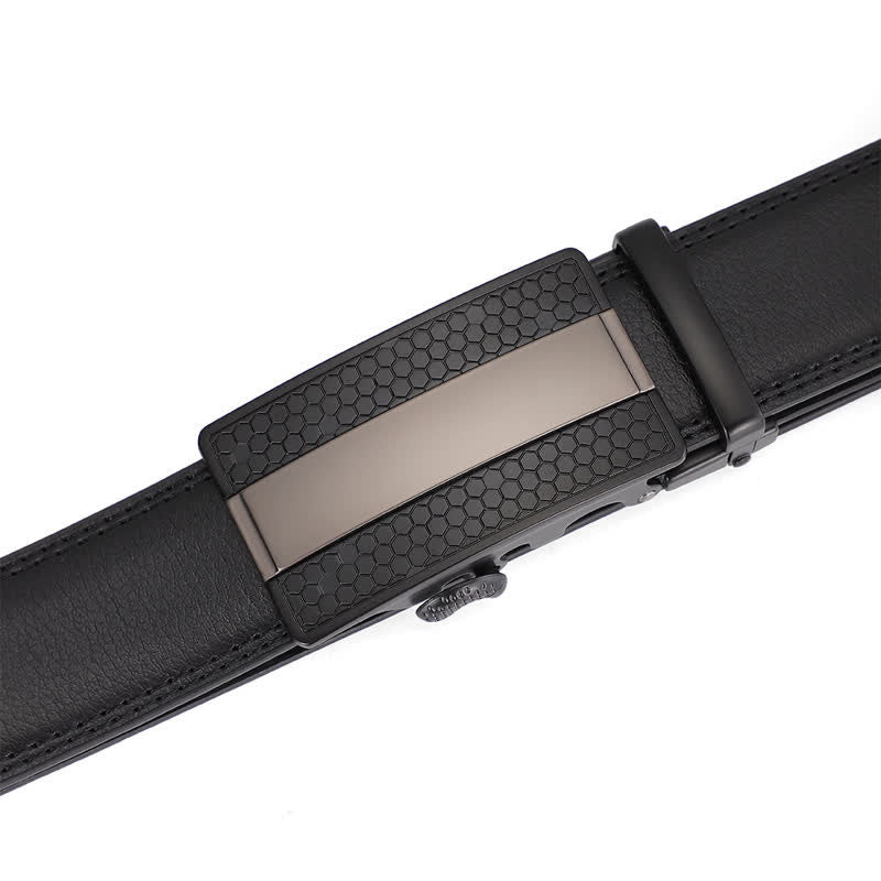 Men's Classy Sliding Buckle Ratchet Leather Belt - image 2