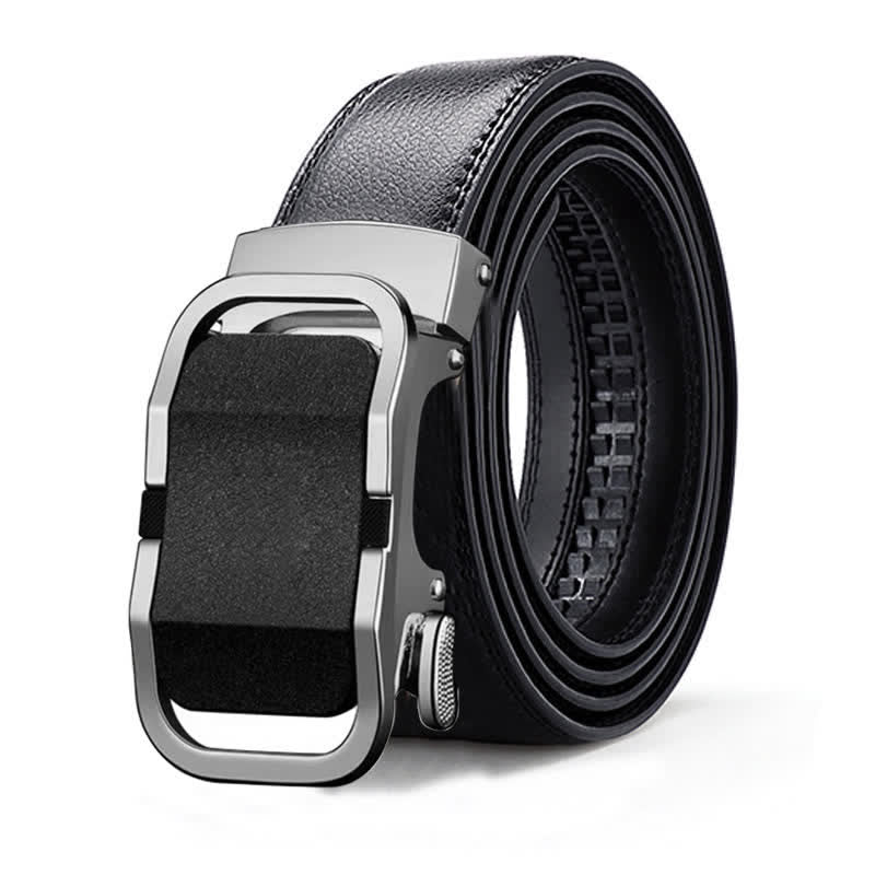Men's Luxury Embossed Automatic Buckle Leather Belt - Style #6 - Silver - 46 - image 18