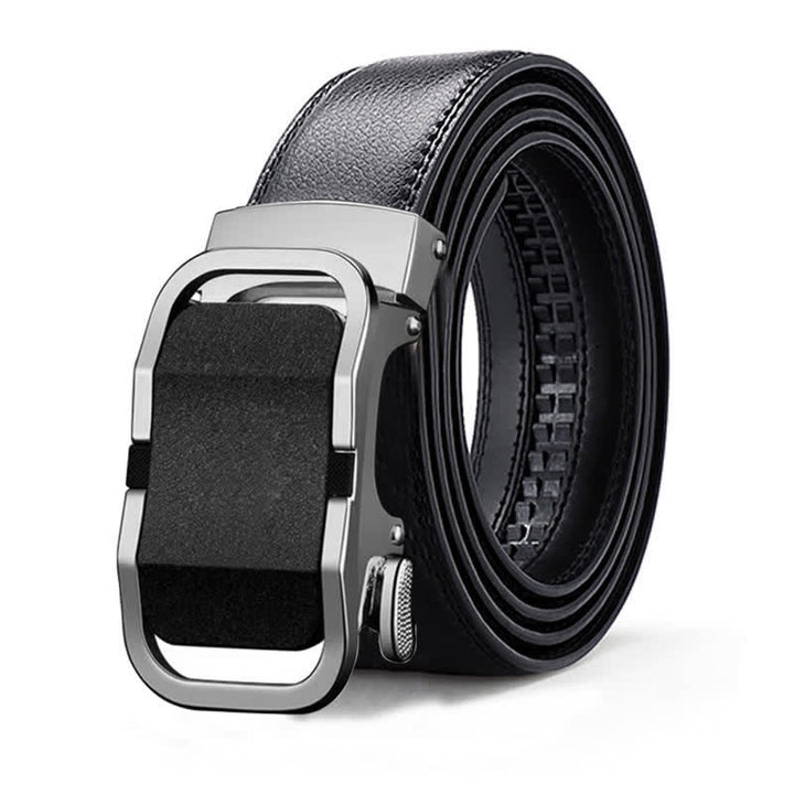 Men's Luxury Embossed Automatic Buckle Leather Belt - Style #6 - Silver - 46 - image 18