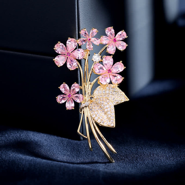 Women's Temperament Bouquet Brooch - Pink - image 0