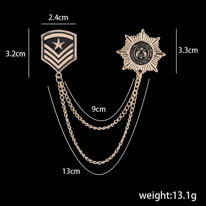 Men's British Tassel Star Medal Brooch - image 4
