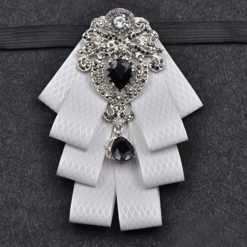 3Pcs Plaid Black Rhinestone Bow Tie Set - image 12