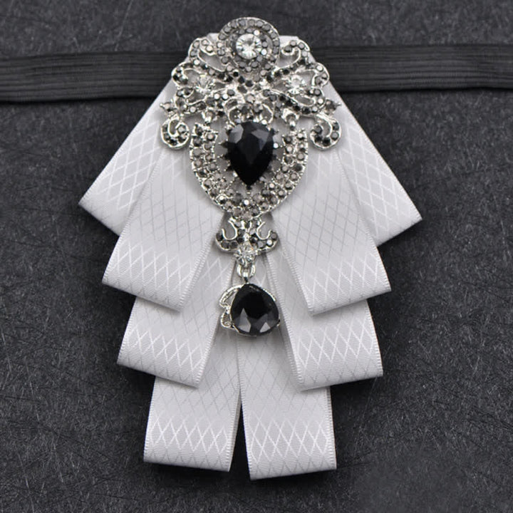 3Pcs Plaid Black Rhinestone Bow Tie Set - image 12