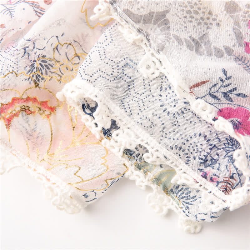 Women's Thin Voile Floral Lace Scarf - image 9