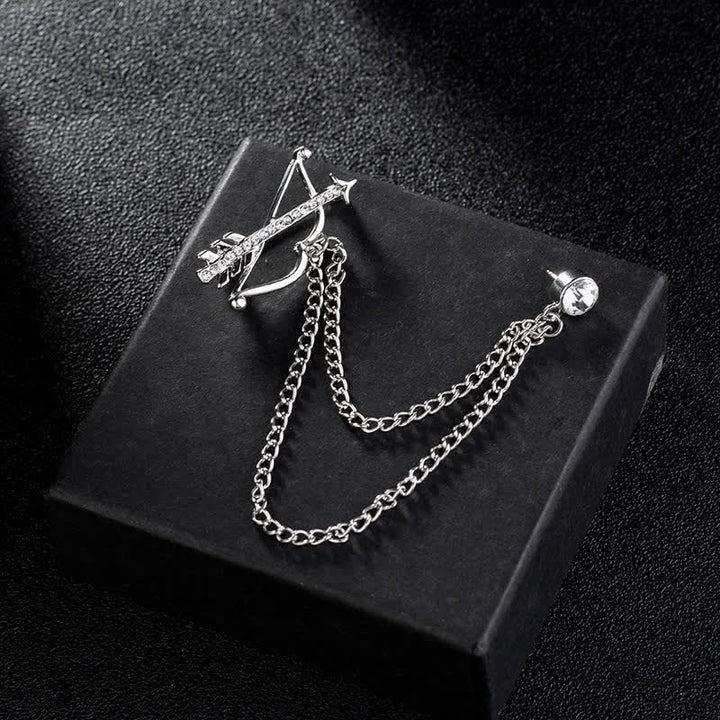 Men's Cupid Arrow Chain Brooch - Silver - image 2