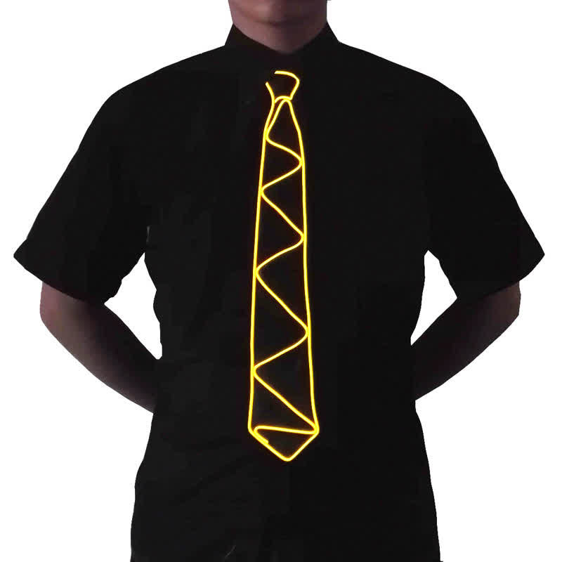 Cool Neon LED Strip Glowing Necktie - Yellow - image 3