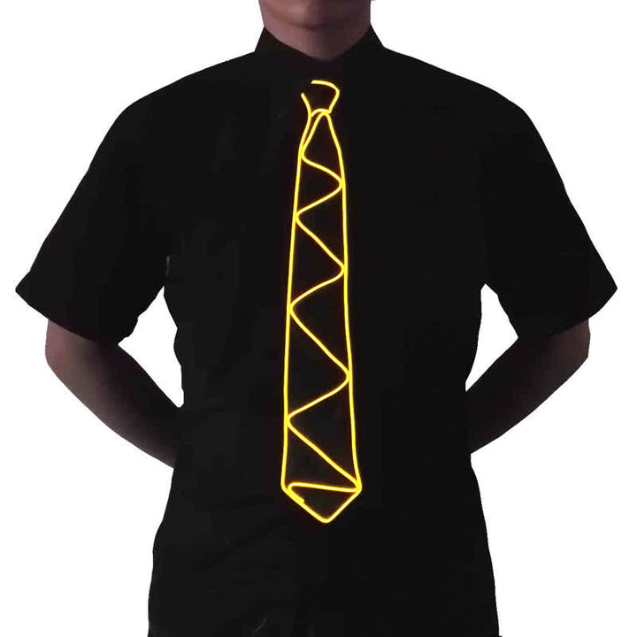 Cool Neon LED Strip Glowing Necktie - Yellow - image 3