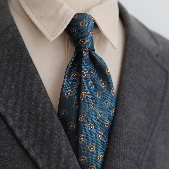 Men's Classic Elegant Floral Necktie - Teal - image 5