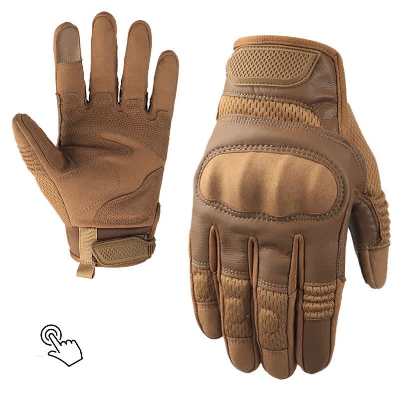 Rubber Hard Knuckle Touch Screen Tactical Gloves - image 1