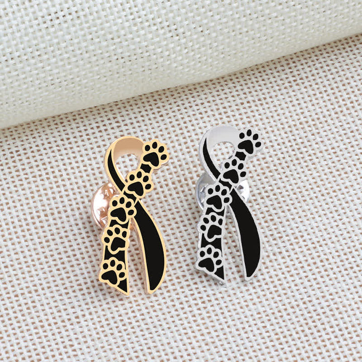 Women's Puppy Pawprint Ribbon Brooch - image 3