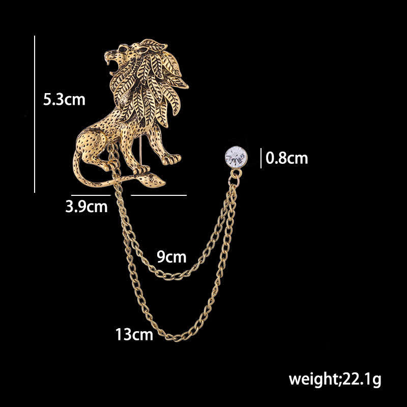 Men's Domineering Lion Chain Brooch - image 7
