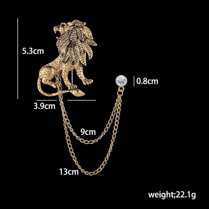 Men's Domineering Lion Chain Brooch - image 7