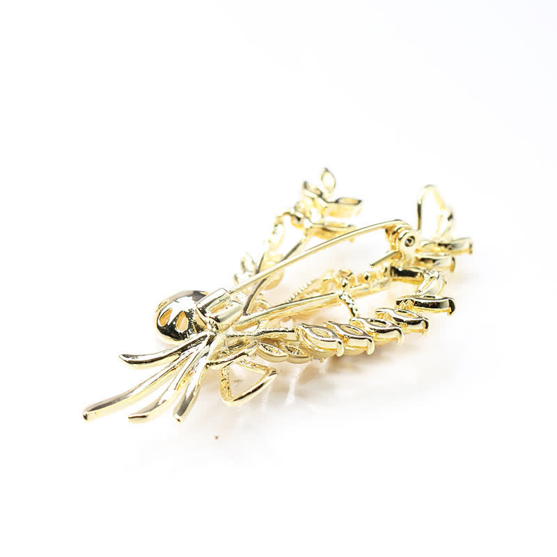 Women's Dazzling Pearl Zirconia Wheat Brooch - image 5