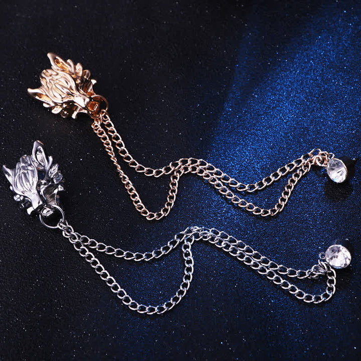 Men's King Of Forest Wolf Chain Brooch - image 1