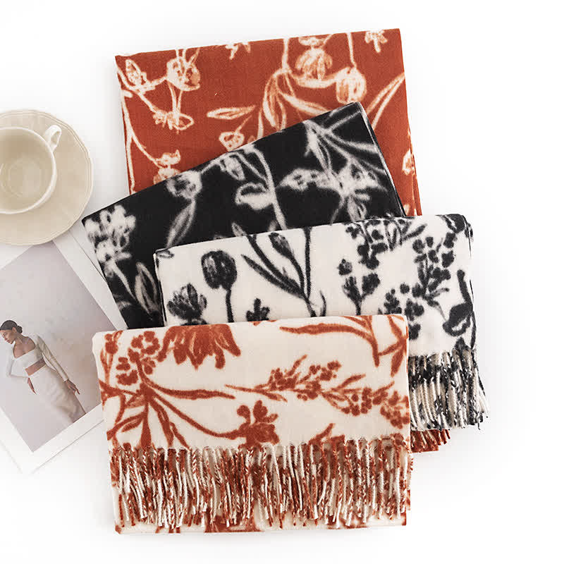 Women's Cream Sweet Flower Botanical Scarf - image 1