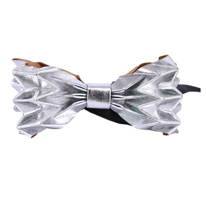 Men's Creative Environmental Kraft Paper Bow Tie - Silver - image 18