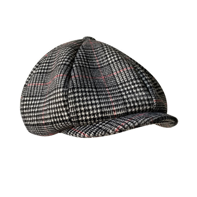 British Black & White Chequered Octagonal Beret Cap - Black & White - XL (24"-24 1/2") - image 0