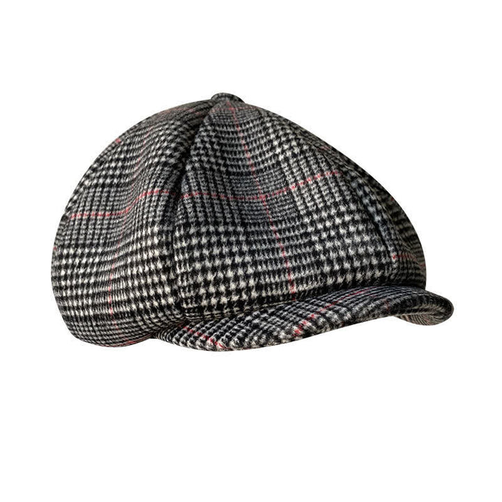 British Black & White Chequered Octagonal Beret Cap - Black & White - XL (24"-24 1/2") - image 0