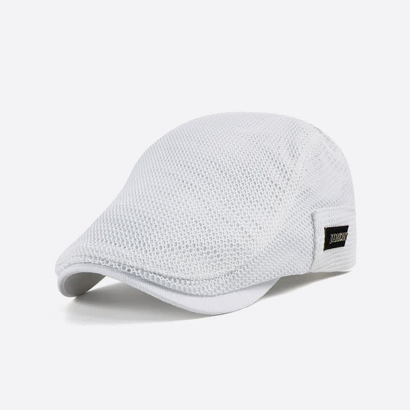 Stylish Sport Breathable Mesh Beret Cap  - White - Adjustable (about 22"-23 5/8") - image 7