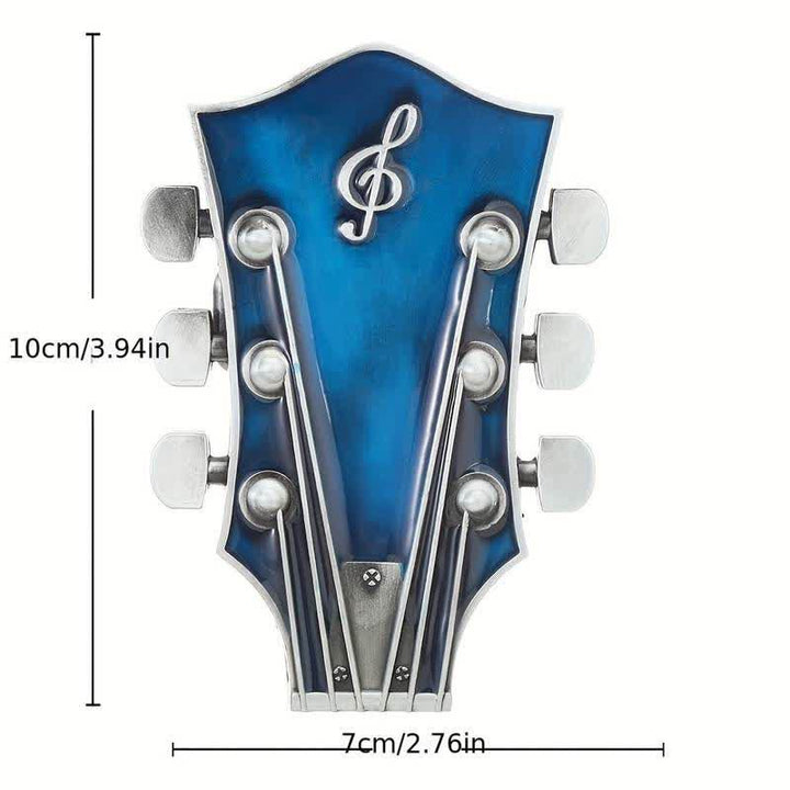 Men's DIY Musical Guitar Headstock Buckle Leather Belt - image 2