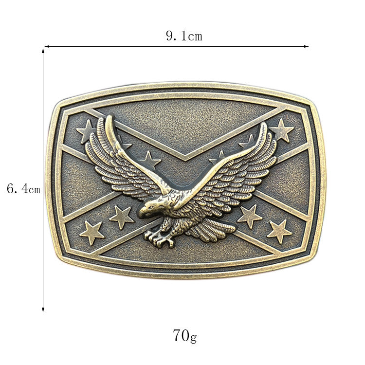 Men's DIY Eagle Flag Pattern Buckle Leather Belt - image 2