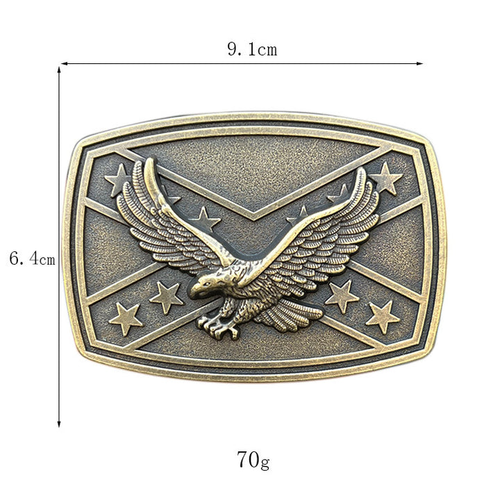 Men's DIY Eagle Flag Pattern Buckle Leather Belt - image 2