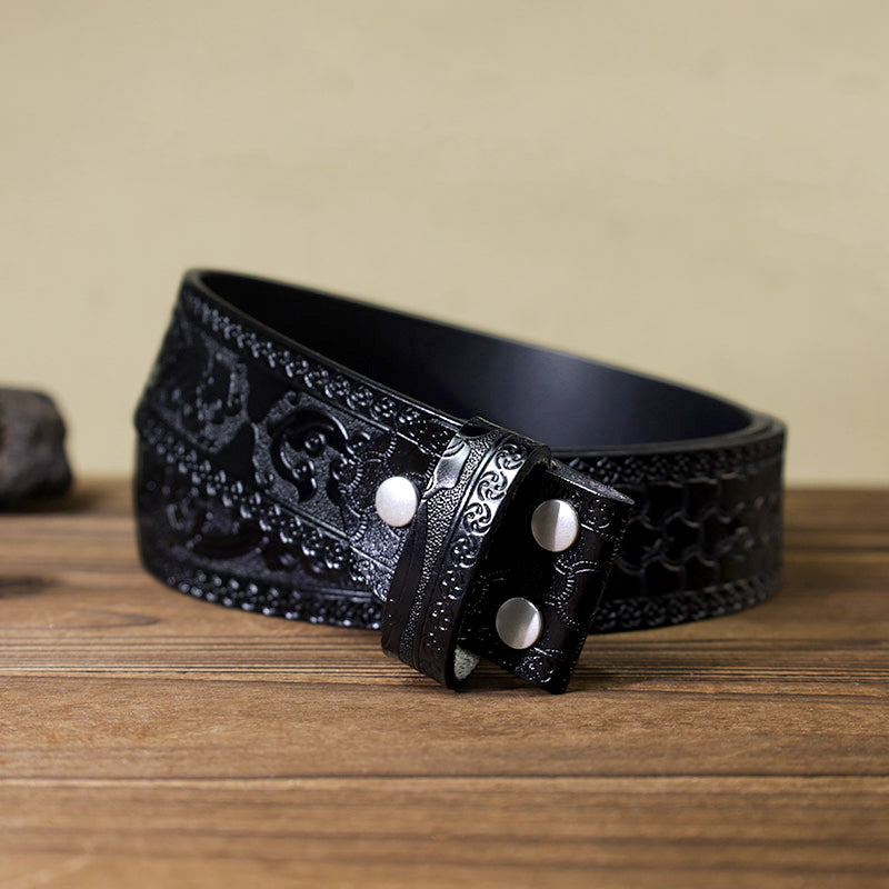Men's DIY Colored Indian Chief Buckle Leather Belt - image 17