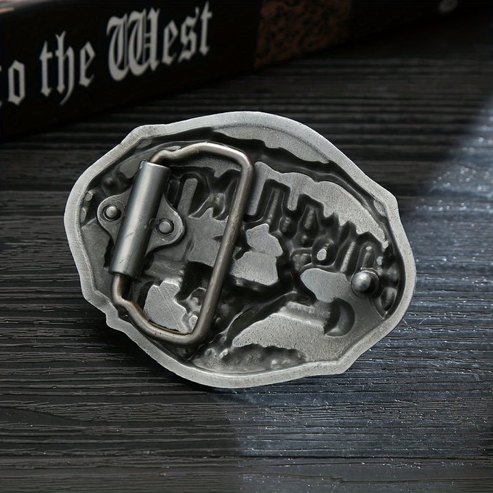 Men's DIY Bowhunting Deer Enamel Buckle Leather Belt - image 1