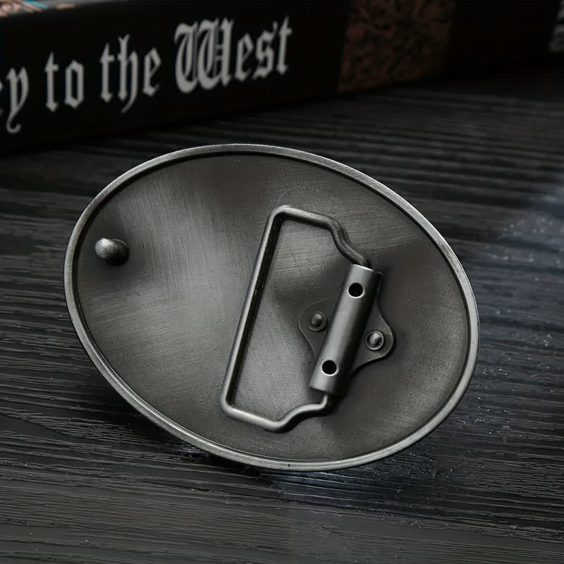 Men's DIY Silver Lone Star Buckle Leather Belt - image 1