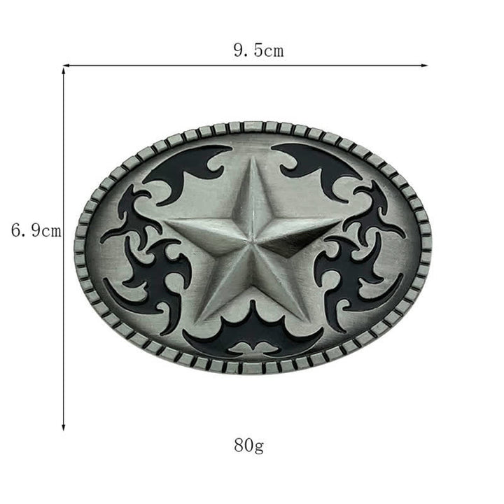 Men's DIY Silver Lone Star Buckle Leather Belt - image 2