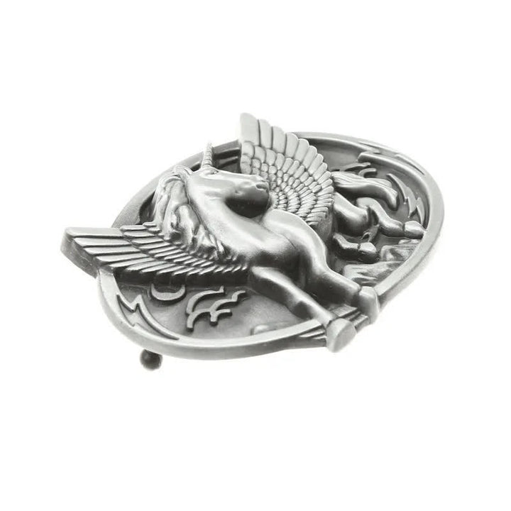 Men's DIY Antique Silver Unicorn Buckle Leather Belt - image 4