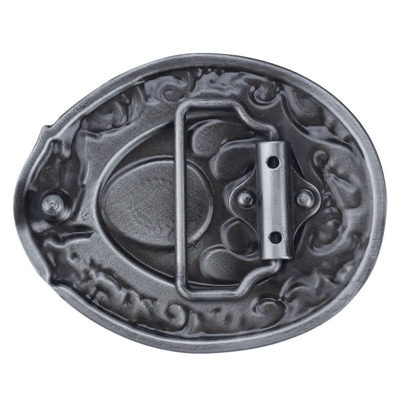 Men's DIY Blue Enamel Bear Paw Buckle Leather Belt - image 1