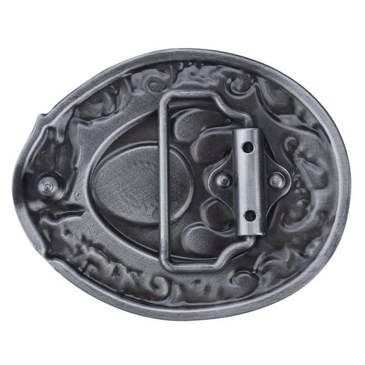 Men's DIY Blue Enamel Bear Paw Buckle Leather Belt - image 1