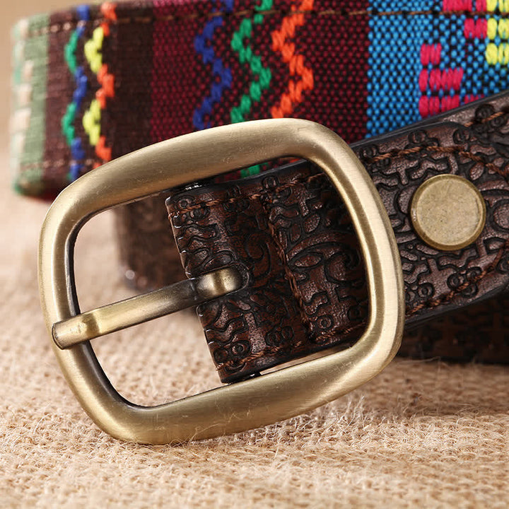 Women's Charming Aztec Embroidery Ethnic Leather Belt - image 2